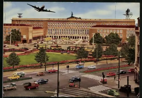 AK Berlin, Flughafen Tempelhof aus der Vogelschau