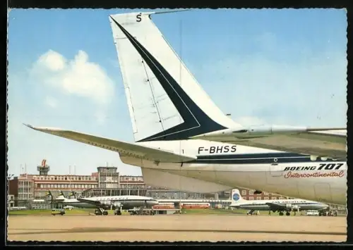 AK Hamburg-Fuhlsbüttel, Boeing 707 der Intercontinental auf dem Flughafen