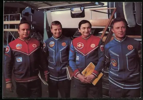 AK Gemeinsamer Kosmosflug UdSSR und DDR, Kosmonauten W. Bykowski, S. Jähn, E. Köllner und V. Gorbatko