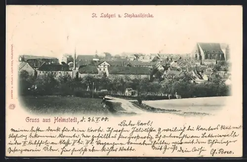 AK Helmstedt, St. Ludgeri, Stephanikirche, Stadtansicht