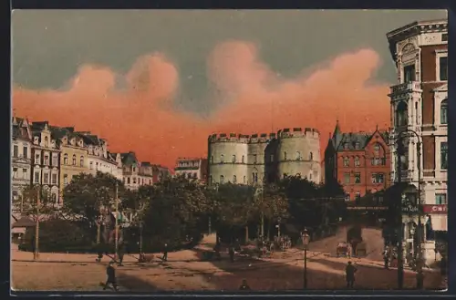 AK Cöln a. Rh., Rudolfplatz, Hahnentor