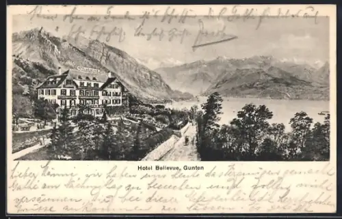 Künstler-AK Gunten, Hotel Bellevue