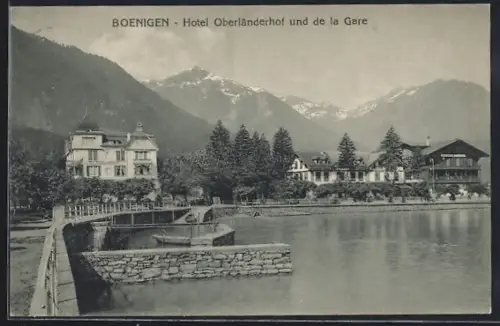 AK Bönigen, Hotel Oberländerhof und de la Gare