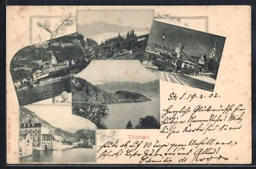 AK Vitznau, Bahnhof, Bücke, Uferpartie