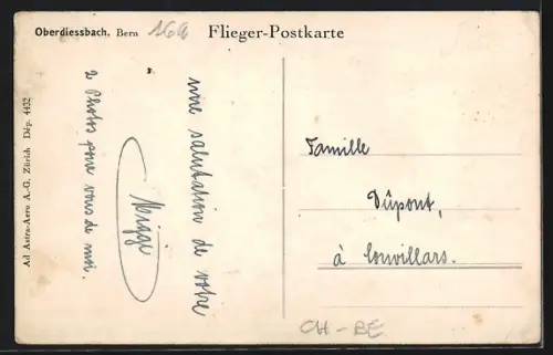 AK Oberdiessbach /Bern, Teilansicht, Fliegeraufnahme