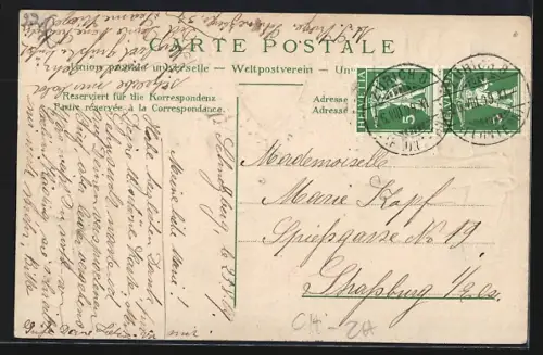 AK Zürich, Uferpartie, Briefmarken mit Wappen von Genf, Bern und Basel, Passepartout