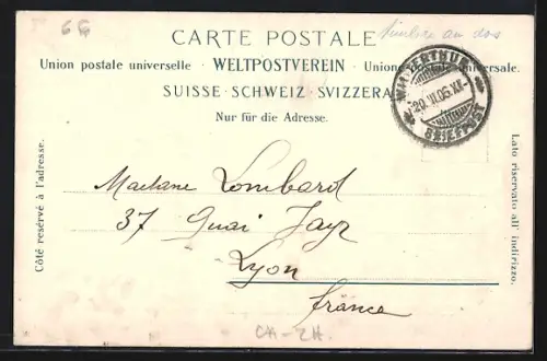 AK Winterthur, Belebte Partie an der Museumstrasse