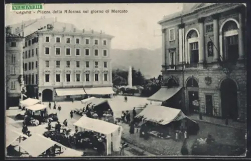 AK Lugano, Piazza della Riforma nel giorno di Mercato