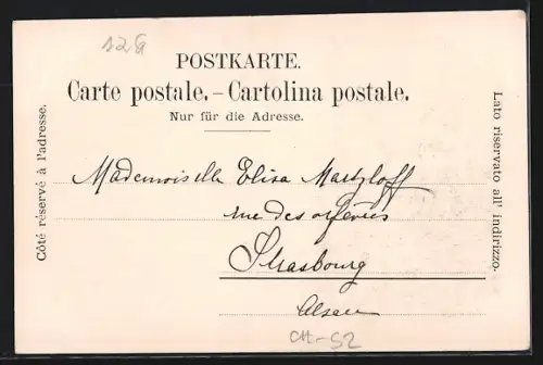 Lithographie Rigi Kulm, Panorama mit Hotel