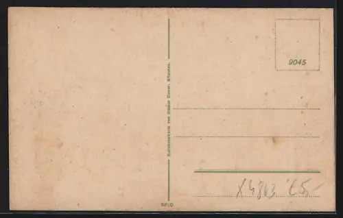 AK Bad Kösen, Uferpartie mit Kirche und Boot