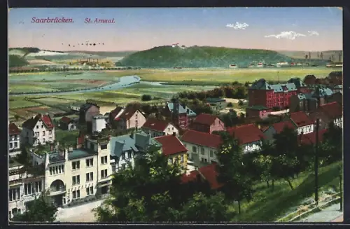 AK Saarbrücken-Sankt Arnual, Ortsansicht mit Umgebung