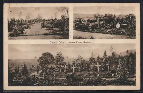 AK Saarbrücken, Ansichten vom neuen Ehrenfriedhof