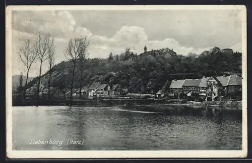AK Liebenburg, Ortsansicht vom See aus