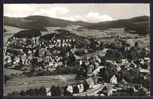 AK Olsberg /Hochsauerland, Teilansicht mit Kirche