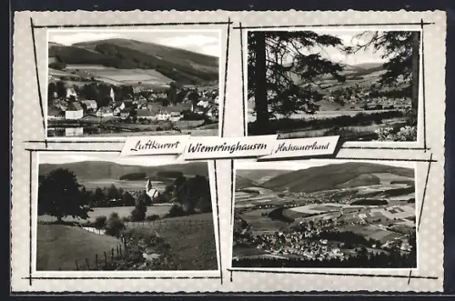 AK Wiemeringhausen /Hochsauerland, Panorama, Teilansicht, Ortspartie mit Kirche