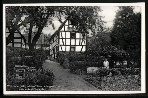 AK Königswinter, Gasthaus Weinhaus Winzerhäuschen