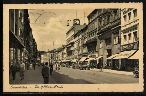 AK Saarbrücken, Partie in der Strasse