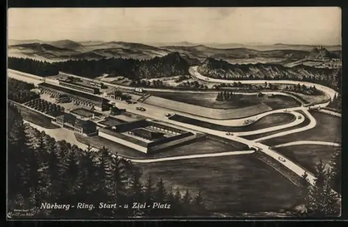AK Nürburg-Ring, Start-u. Ziel-Platz, Autorennen