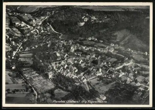 AK Mansfeld / Südharz, Fliegeraufnahme der Ortschaft