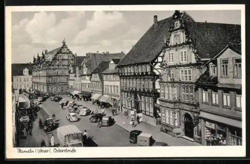 AK Hameln /Weser, Osterstrasse mit Autos, VW Käfer