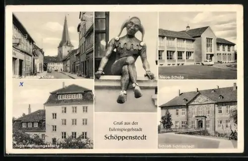 AK Schöppenstedt, Kirche, Jugendbildungsstätte, Neue Schule, Schloss Schliestedt, Eulenspiegel