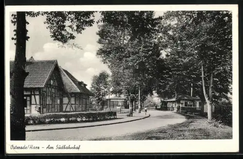 AK Osterode /Harz, Strassenpartie am Südbahnhof