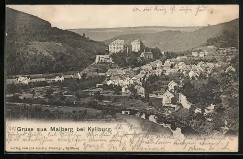 AK Malberg b. Kyllburg, Ortsansicht mit Schloss