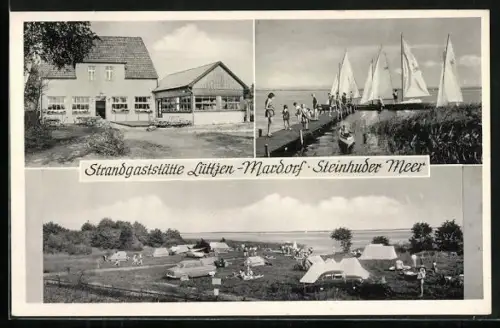 AK Lüttjen-Mardorf am Steinhuder Meer, Strandgaststätte, Segelboote, Zeltplatz, Inh. Herbert Voigts