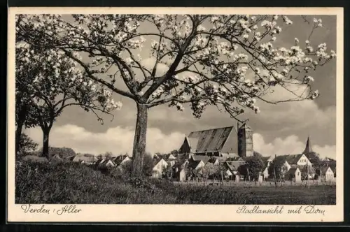 AK Verden /Aller, Stadtansicht mit Dom