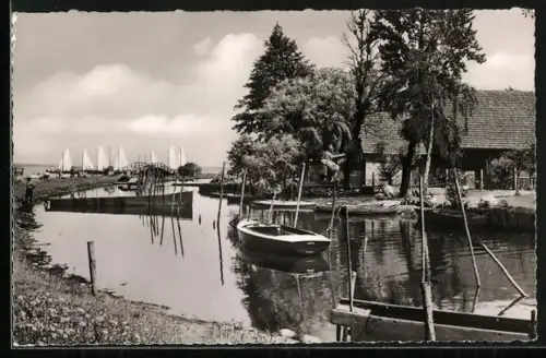 AK Steinhude am Meer, Bootsanleger, Brücke, Segelboote