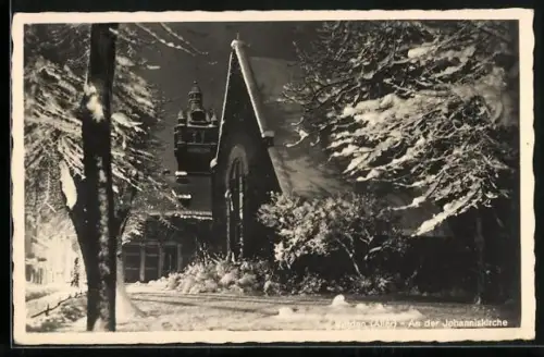 AK Verden /Aller, An der Johanniskirche, Winteransicht