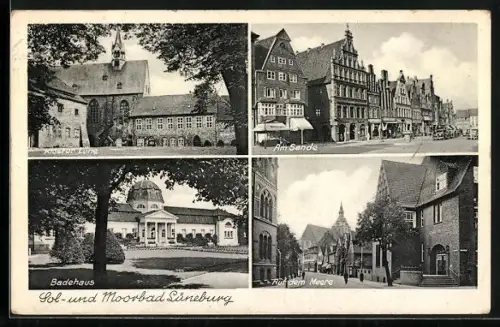 AK Lüneburg, Rathaus, Am Sande, Badehaus, Auf dem Meere