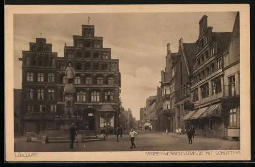 AK Lüneburg, Grapengiesserstrasse mit Schütting