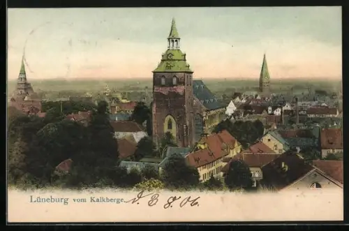 AK Lüneburg, Blick vom Kalkberge auf Stadt und Kirchen