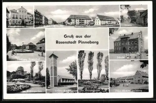 AK Pinneberg, Rathaus, Luther-Kirche, Hans-Böckler-Siedlung