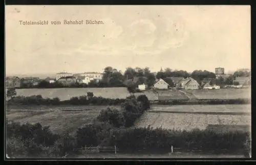 AK Büchen, Totalansicht vom Bahnhof