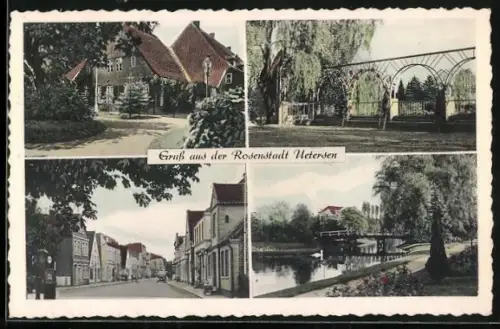 AK Uetersen, Strassenansicht, Fluss, Rosengarten