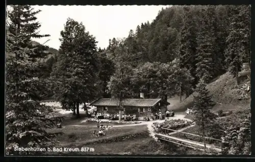 AK Siebenhütten b. Bad Kreuth, Almhütte im Wald