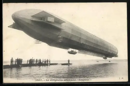 AK Zeppelin Luftschiff IV beim Aufstieg