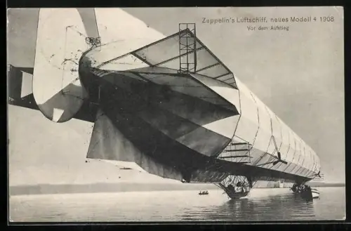 AK Zeppelin's Luftschiff, neues Modell vor dem Aufstieg