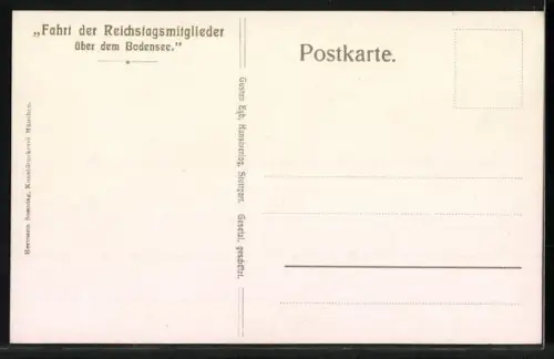 AK Fahrt der Reichstagsmitglieder in einem Zeppelin über dem Bodensee