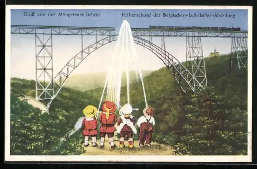 AK Müngsten, Müngstener Brücke, Höhenrekord der Bergischen-Luftschiffer-Abteilung