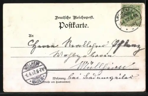 Lithographie zur Erinnerung an die 100 jähr. Wiederkehr des Geburtstages Kaiser Wilhelm I. in Uniform