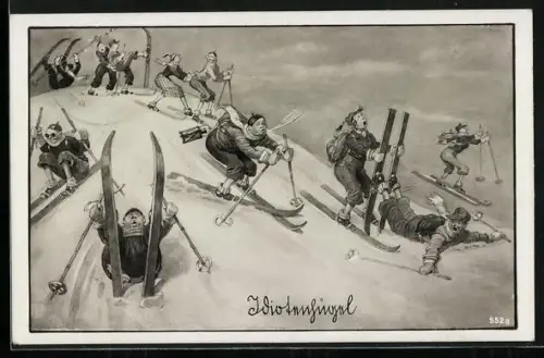 AK Idiotenhügel, Skiläufer, Humor
