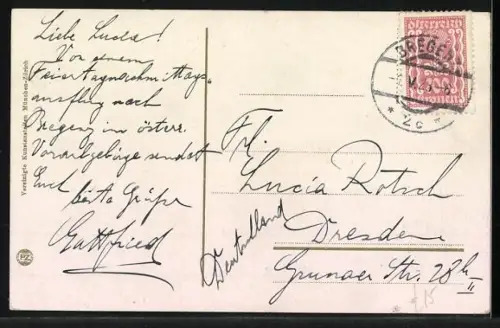 AK Bregenz mit Luftschiff Graf Zeppelin