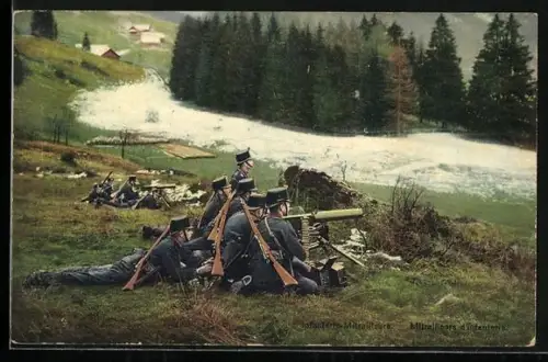 AK Infanterie-Mitrailleure, Schweizer Grenzbesetzung 1914