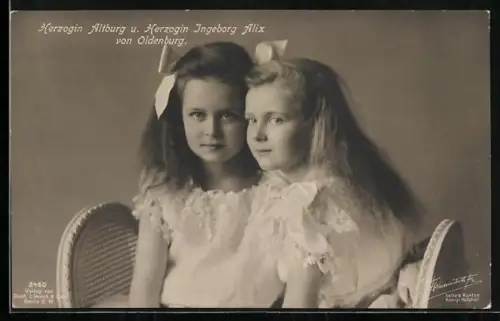 AK Herzogin Altburg und Herzogin Ingeborg Alix von Oldenburg