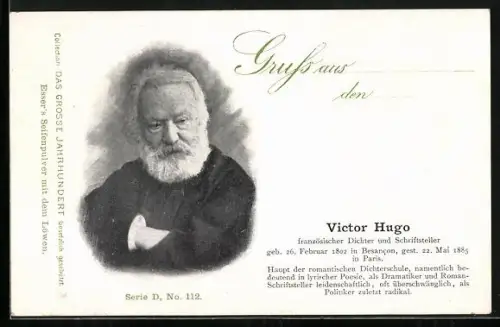 AK Victor Hugo, französischer Dichter