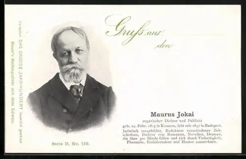 AK Maurus Jokai, ungarischer Dichter und Publizist