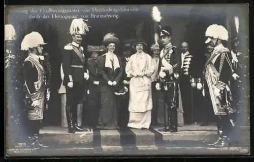 AK Empfang des Grossherzogs Friedrich Franz von Mecklenburg-Schwerin durch Victoria Louise Herzogin von Braunschweig